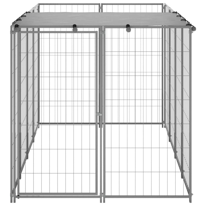 Dog Kennel Silver Steel Tbnxxbx