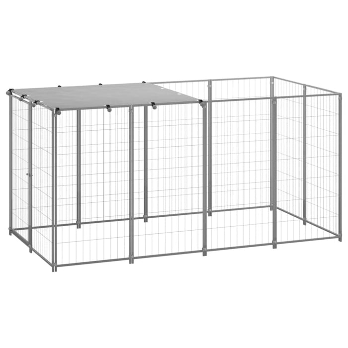 Dog Kennel Silver Steel Tbnxxbx