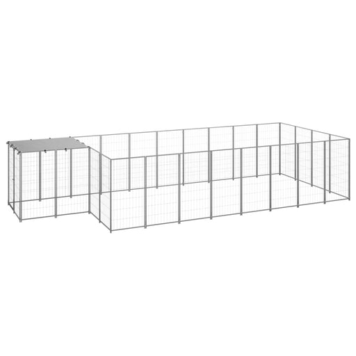 Dog Kennel Silver Steel Tbnxxob