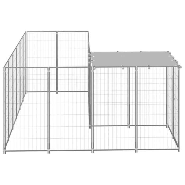 Dog Kennel Silver Steel Tbnxxon