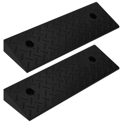 Kerb Ramps 2 Pcs 50x17.5x5 Cm Rubber Opbknb