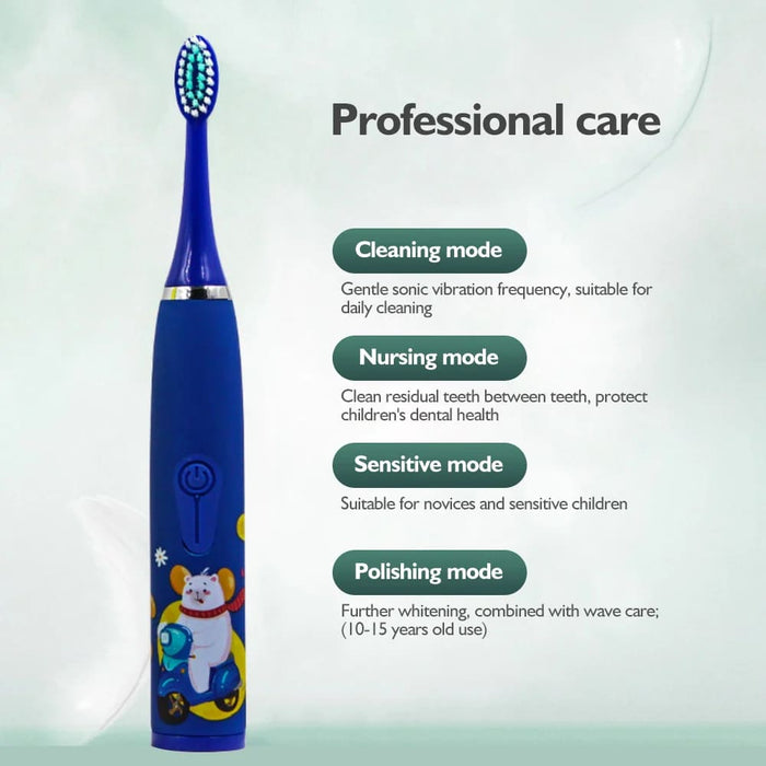 Kids Cartoon Electric Toothbrush With Replaceable Head