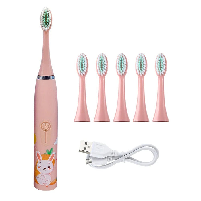 Kids Cartoon Electric Toothbrush with Replaceable Head