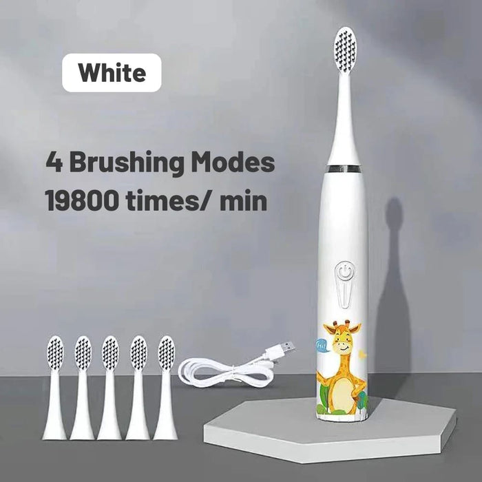 Kids Cartoon Electric Toothbrush With Replaceable Head