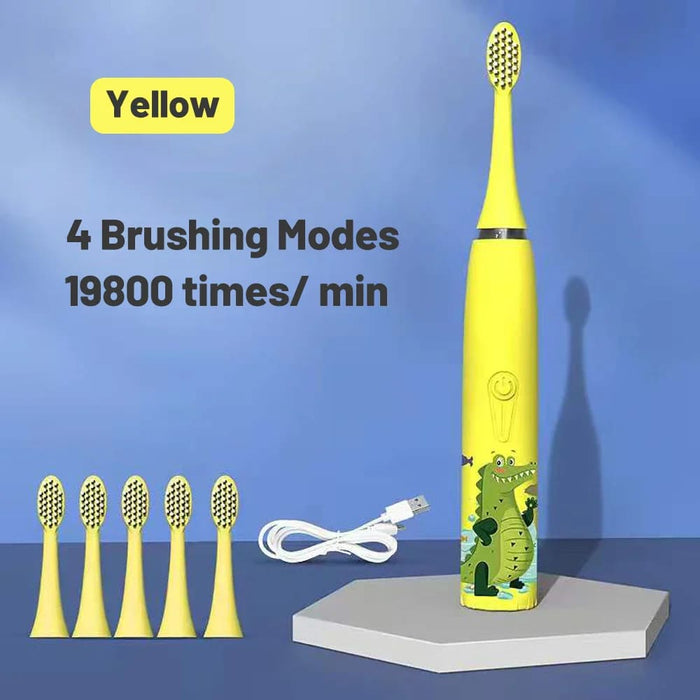 Kids Cartoon Electric Toothbrush with Replaceable Head