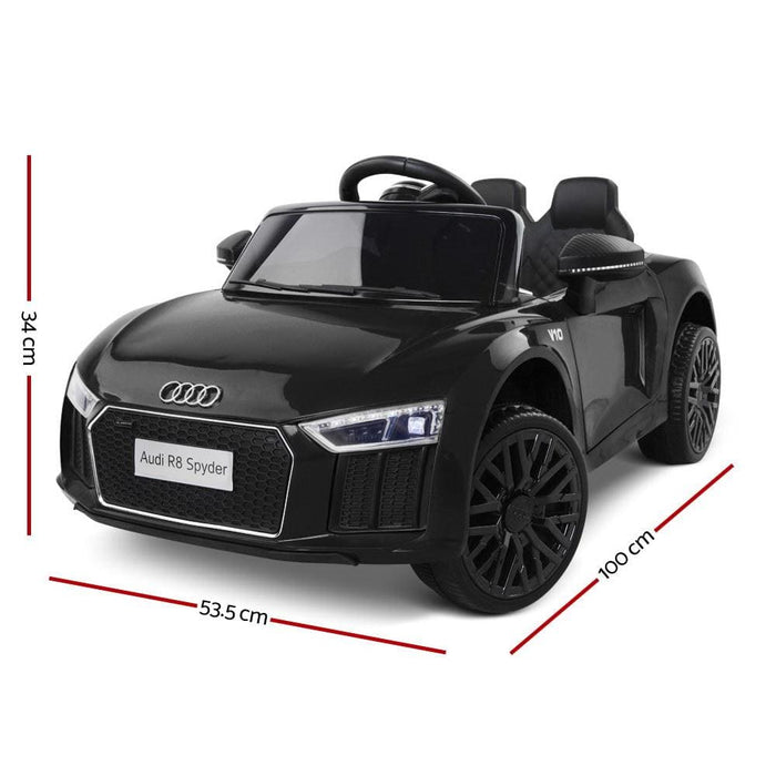 Kids Ride On Car Audi R8 Licensed Electric 12v Black