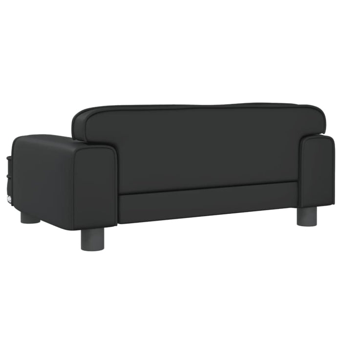 Kids Sofa Black 70x45x30 Cm Faux Leather Tokltbb