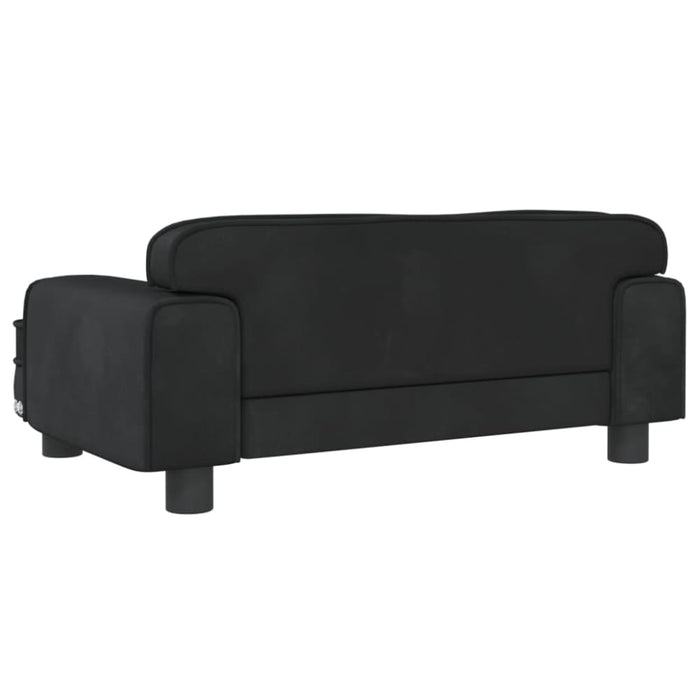 Kids Sofa Black 70x45x30 Cm Velvet Toklxki