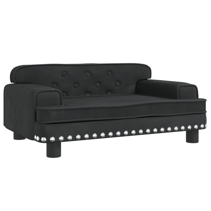 Kids Sofa Black 70x45x30 Cm Velvet Toklxki