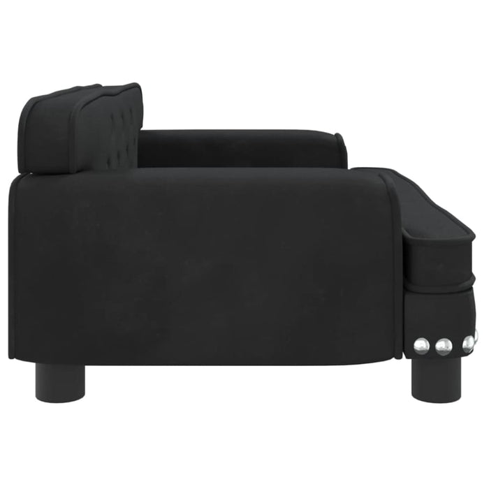 Kids Sofa Black 70x45x30 Cm Velvet Toklxki