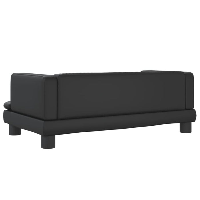 Kids Sofa Black 80x45x30 Cm Faux Leather Tokltox