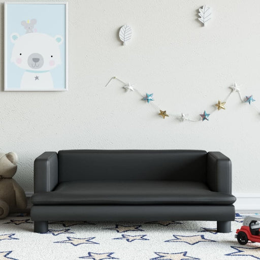 Kids Sofa Black 80x45x30 Cm Faux Leather Tokltox