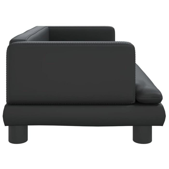 Kids Sofa Black 80x45x30 Cm Faux Leather Tokltox