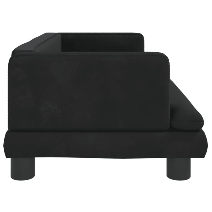 Kids Sofa Black 80x45x30 Cm Velvet Tokltbk