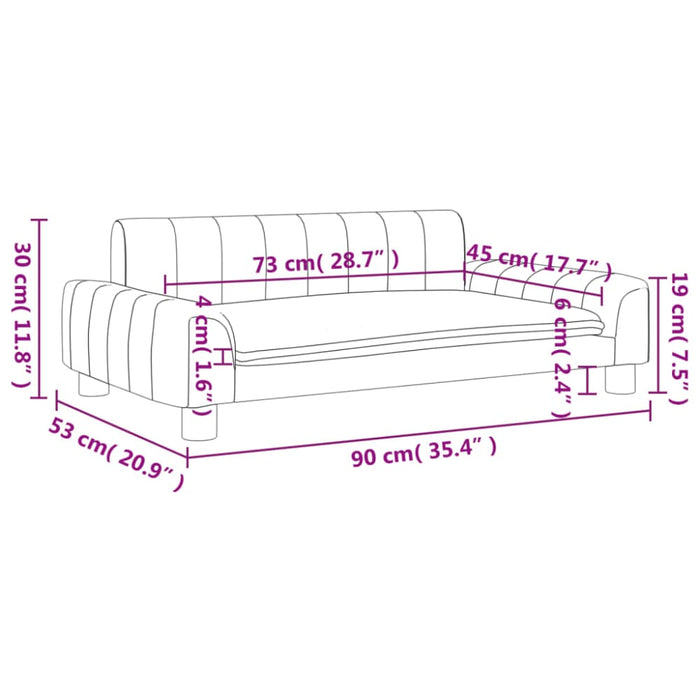 Kids Sofa Black 90x53x30 Cm Fabric Toklxlx