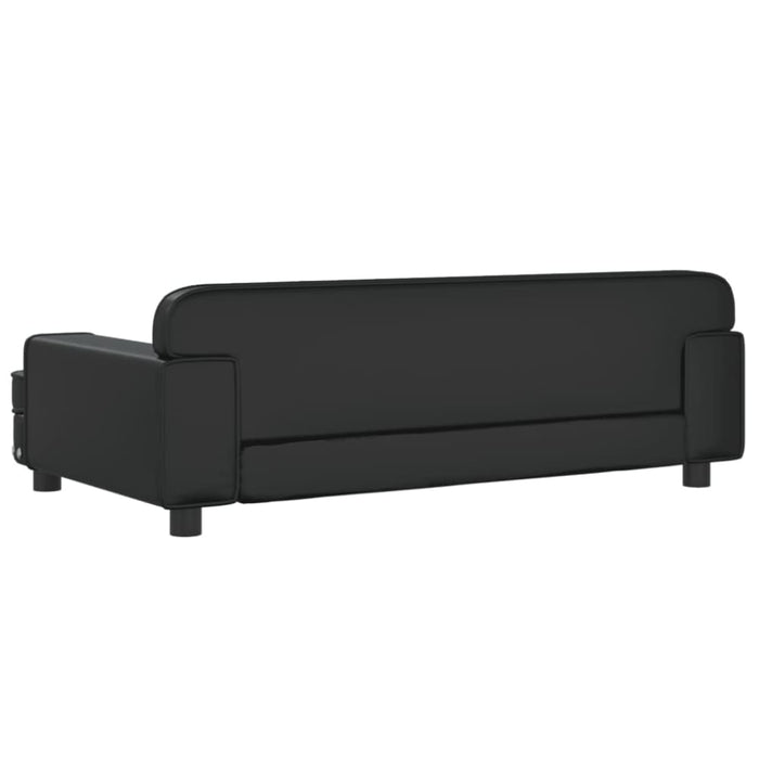 Kids Sofa Black 90x53x30 Cm Faux Leather Toklxni