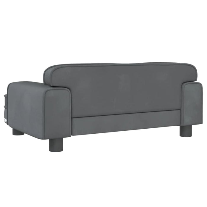 Kids Sofa Dark Grey 70x45x30 Cm Velvet Toklxkp