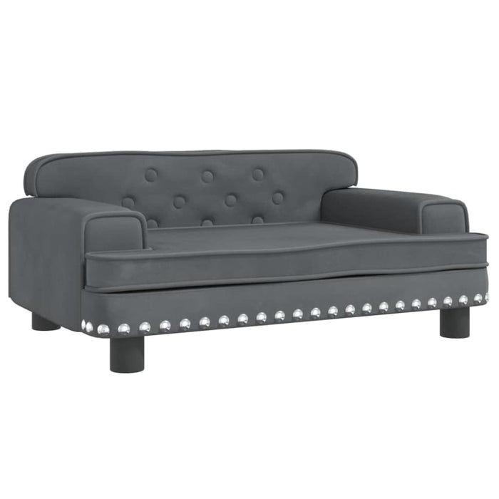 Kids Sofa Dark Grey 70x45x30 Cm Velvet Toklxkp