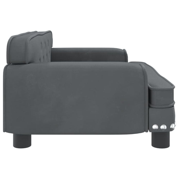 Kids Sofa Dark Grey 70x45x30 Cm Velvet Toklxkp