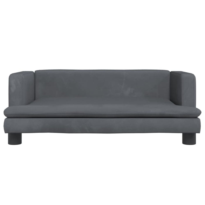 Kids Sofa Dark Grey 80x45x30 Cm Velvet Tokltbi