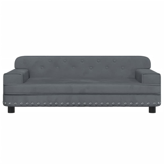 Kids Sofa Dark Grey 90x53x30 Cm Velvet Toklxno