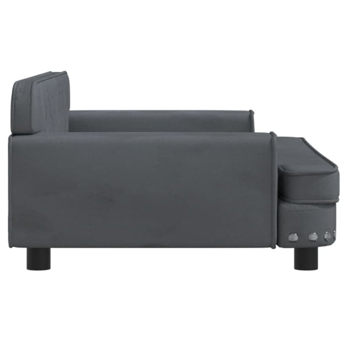 Kids Sofa Dark Grey 90x53x30 Cm Velvet Toklxno