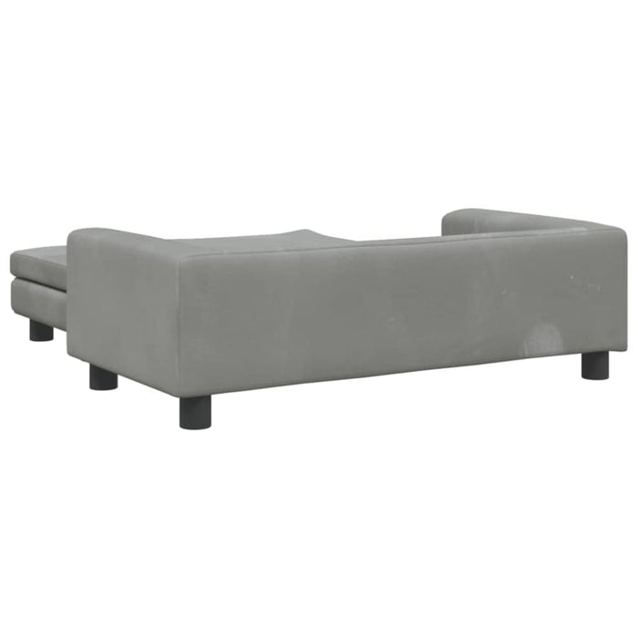 Kids Sofa With Footstool Light Grey 100x50x30 Cm Velvet