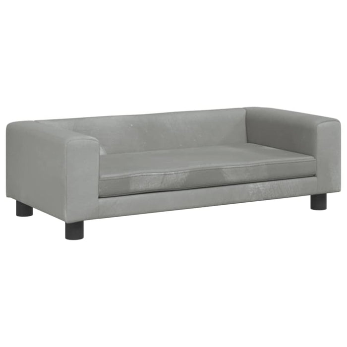 Kids Sofa With Footstool Light Grey 100x50x30 Cm Velvet