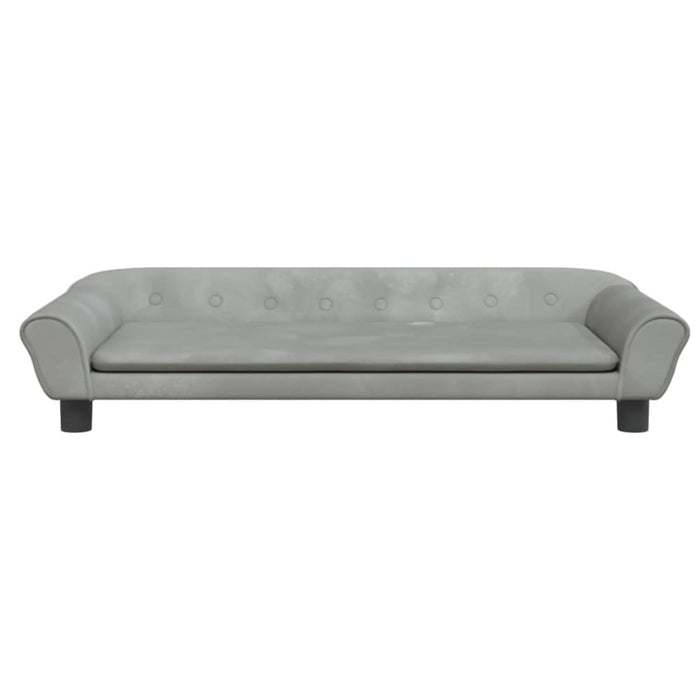 Kids Sofa Light Grey 100x50x26 Cm Velvet Tokltka