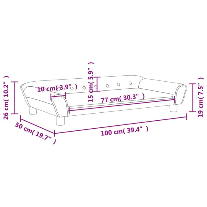 Kids Sofa Light Grey 100x50x26 Cm Velvet Tokltka