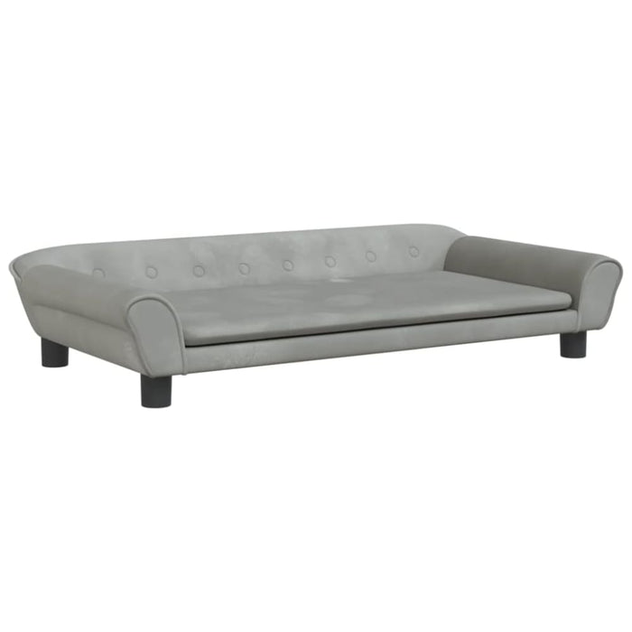 Kids Sofa Light Grey 100x50x26 Cm Velvet Tokltka