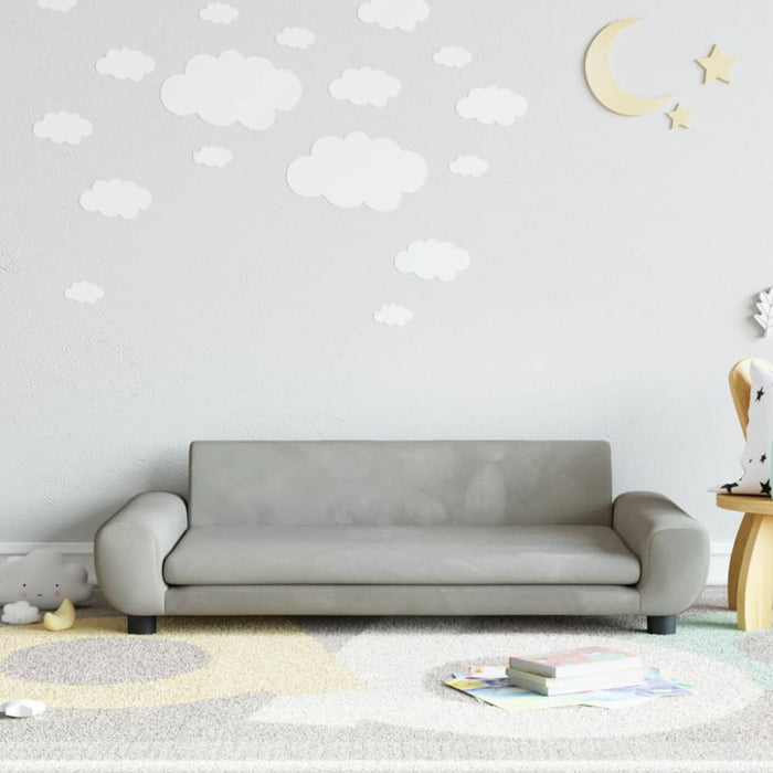 Kids Sofa Light Grey 100x54x33 Cm Velvet Tokltnb