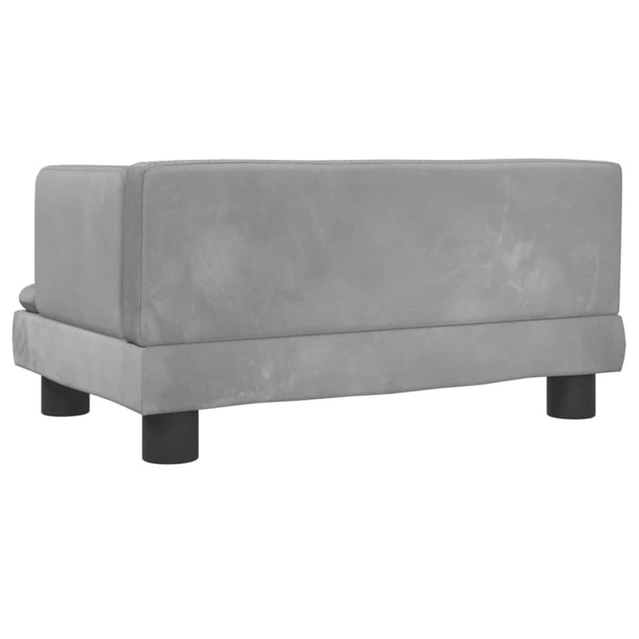 Kids Sofa Light Grey 60x40x30 Cm Velvet Toklton