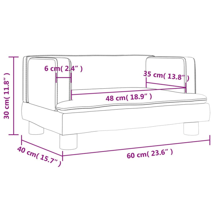 Kids Sofa Light Grey 60x40x30 Cm Velvet Toklton