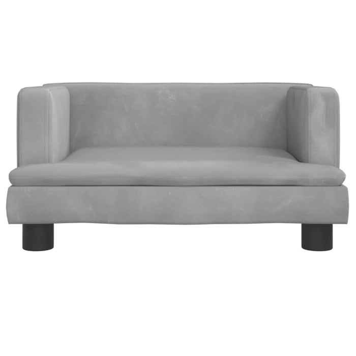 Kids Sofa Light Grey 60x40x30 Cm Velvet Toklton