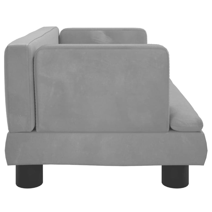 Kids Sofa Light Grey 60x40x30 Cm Velvet Toklton