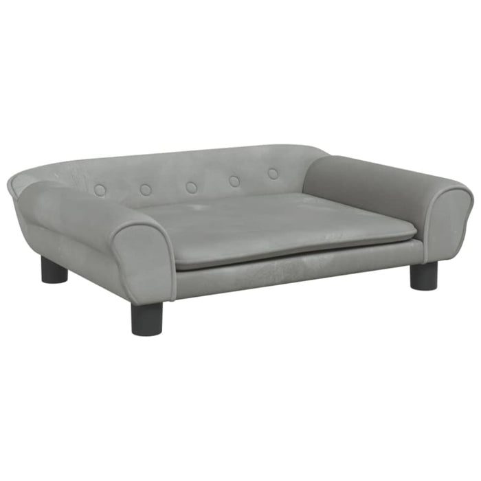 Kids Sofa Light Grey 70x45x26 Cm Velvet Toklabo