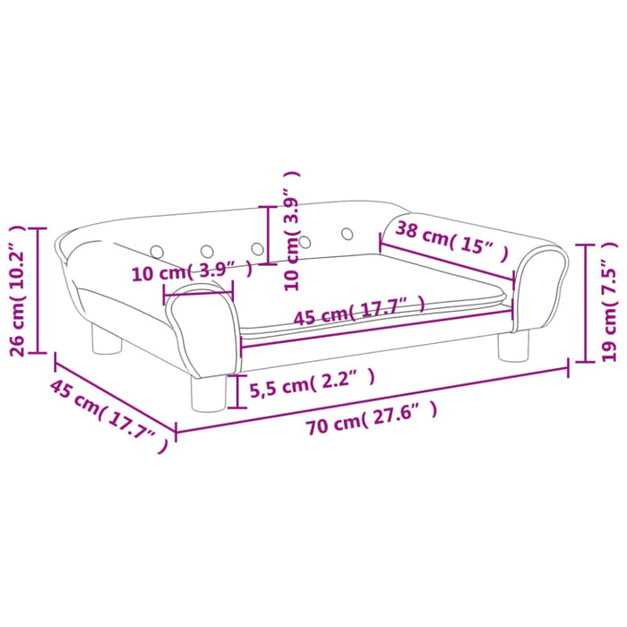 Kids Sofa Light Grey 70x45x26 Cm Velvet Toklabo