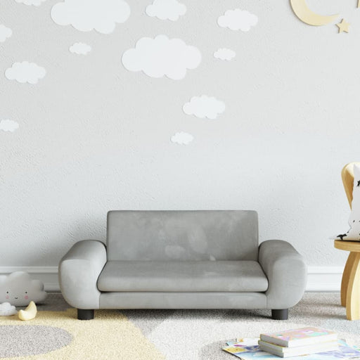 Kids Sofa Light Grey 70x45x33 Cm Velvet Tokltni