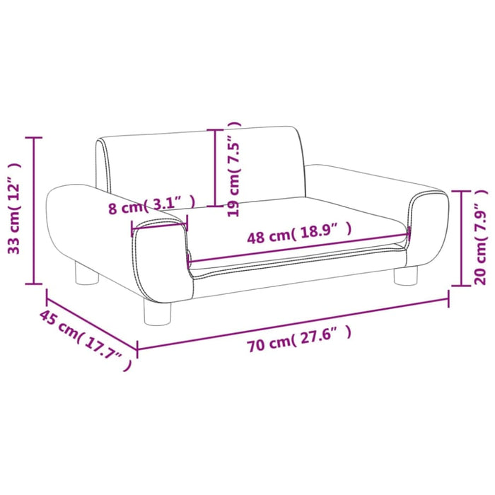 Kids Sofa Light Grey 70x45x33 Cm Velvet Tokltni