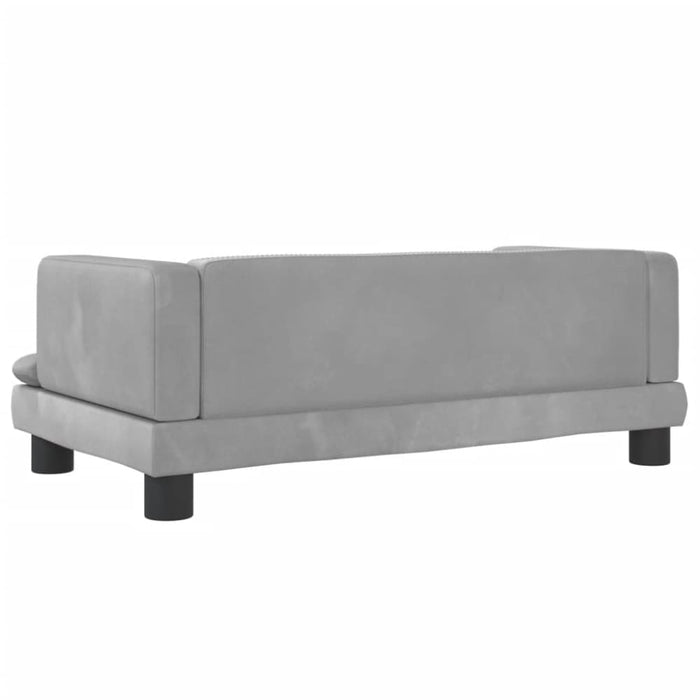 Kids Sofa Light Grey 80x45x30 Cm Velvet Tokltbl