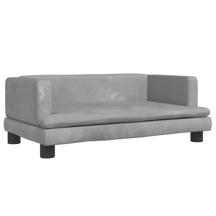 Kids Sofa Light Grey 80x45x30 Cm Velvet Tokltbl