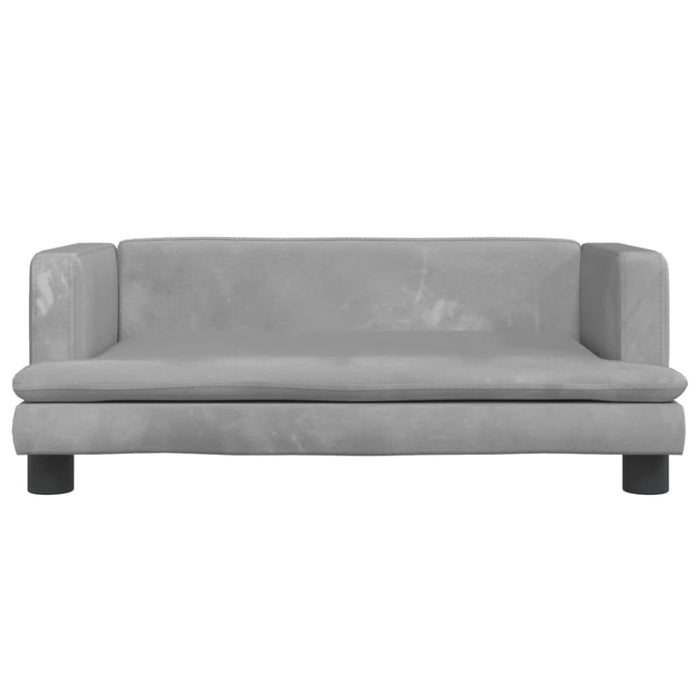 Kids Sofa Light Grey 80x45x30 Cm Velvet Tokltbl