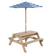 Kids Sunrise Sand & Water Table With Umbrella