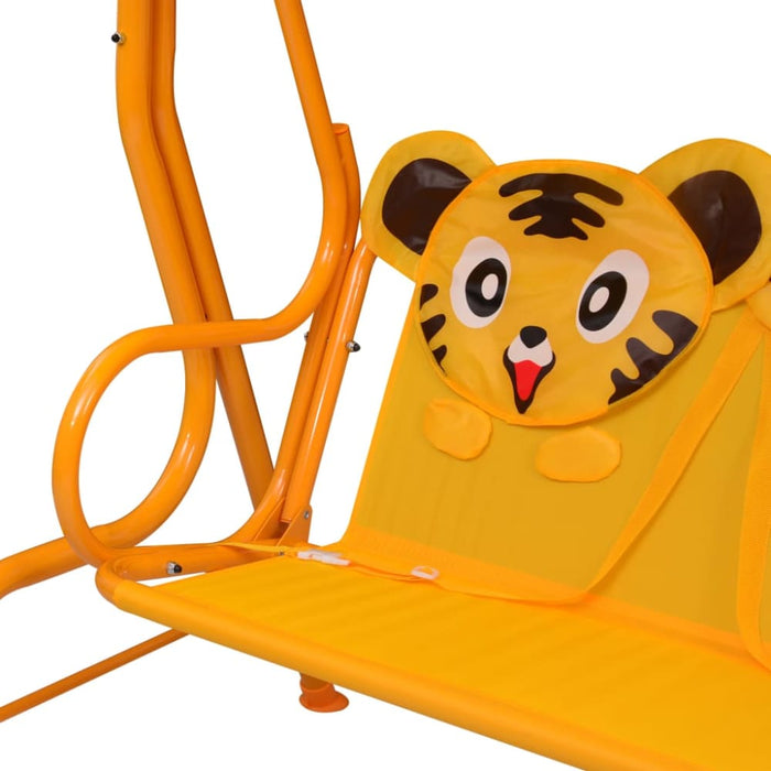 Kids Swing Bench Yellow 115x75x110 Cm Fabric Anbkn