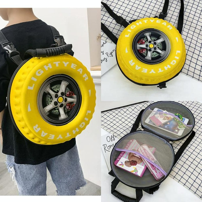 Kids Tire Shaped Kindergarten Shoulder Bag