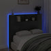 King Single Size Headboard Cabinet With Led Black