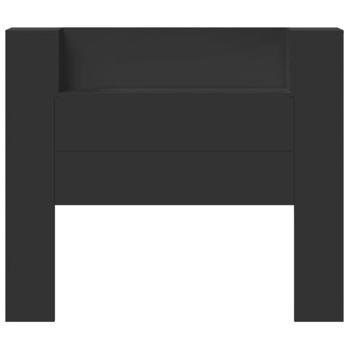 King Single Size Headboard Cabinet With Led Black