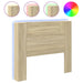 King Single Size Headboard Cabinet With Led Sonoma Oak