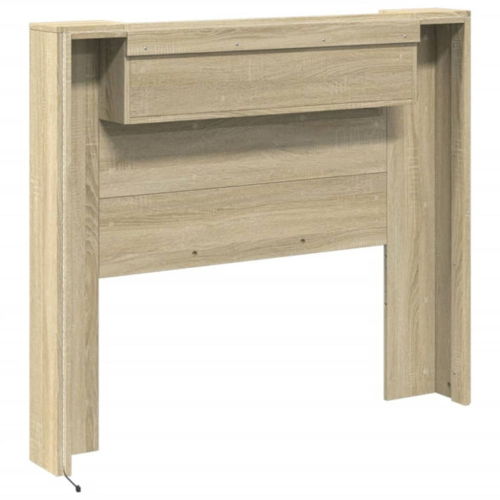 King Single Size Headboard Cabinet With Led Sonoma Oak